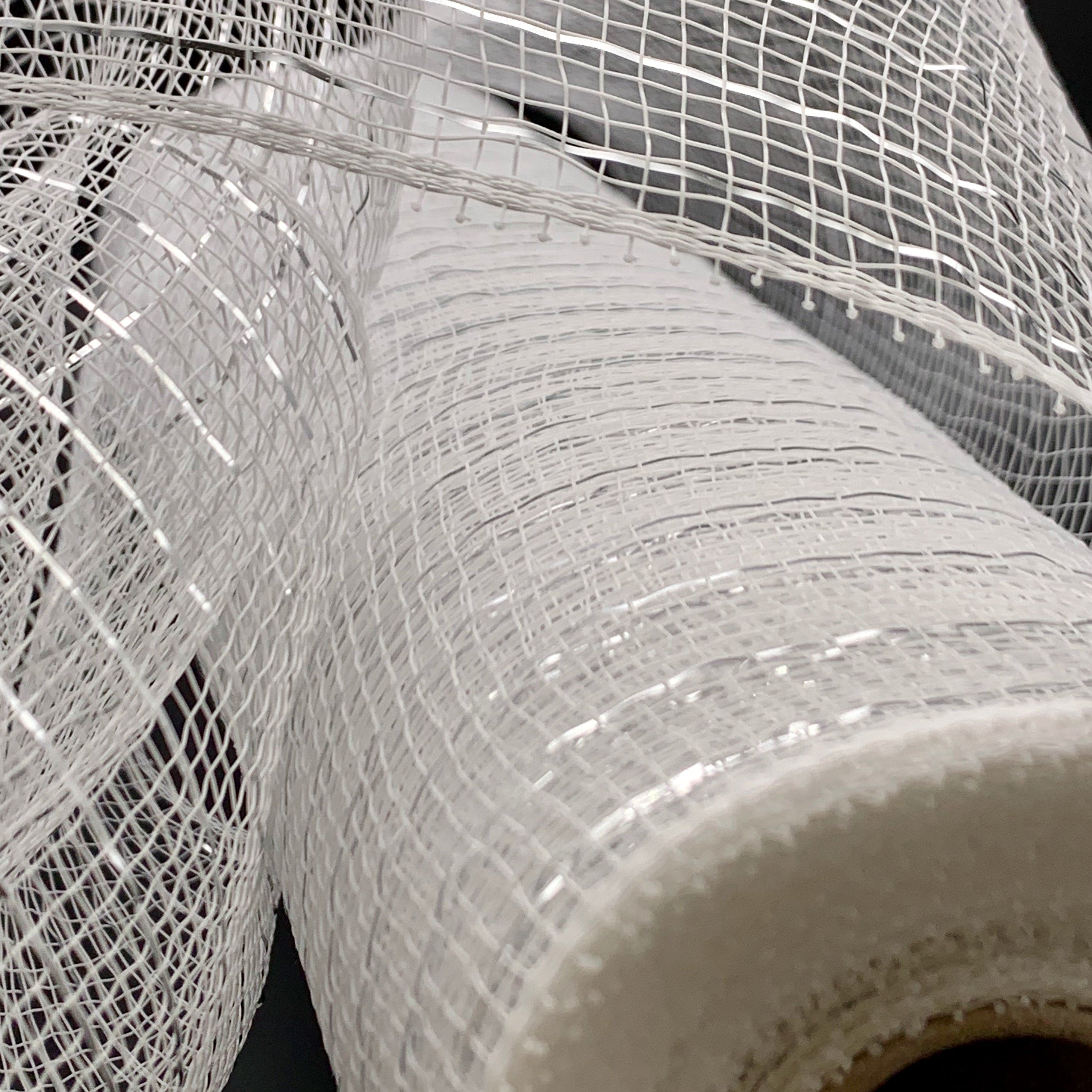 Ribbonly Deco Mesh White / 9m / 250mm Deco Mesh Diamond White