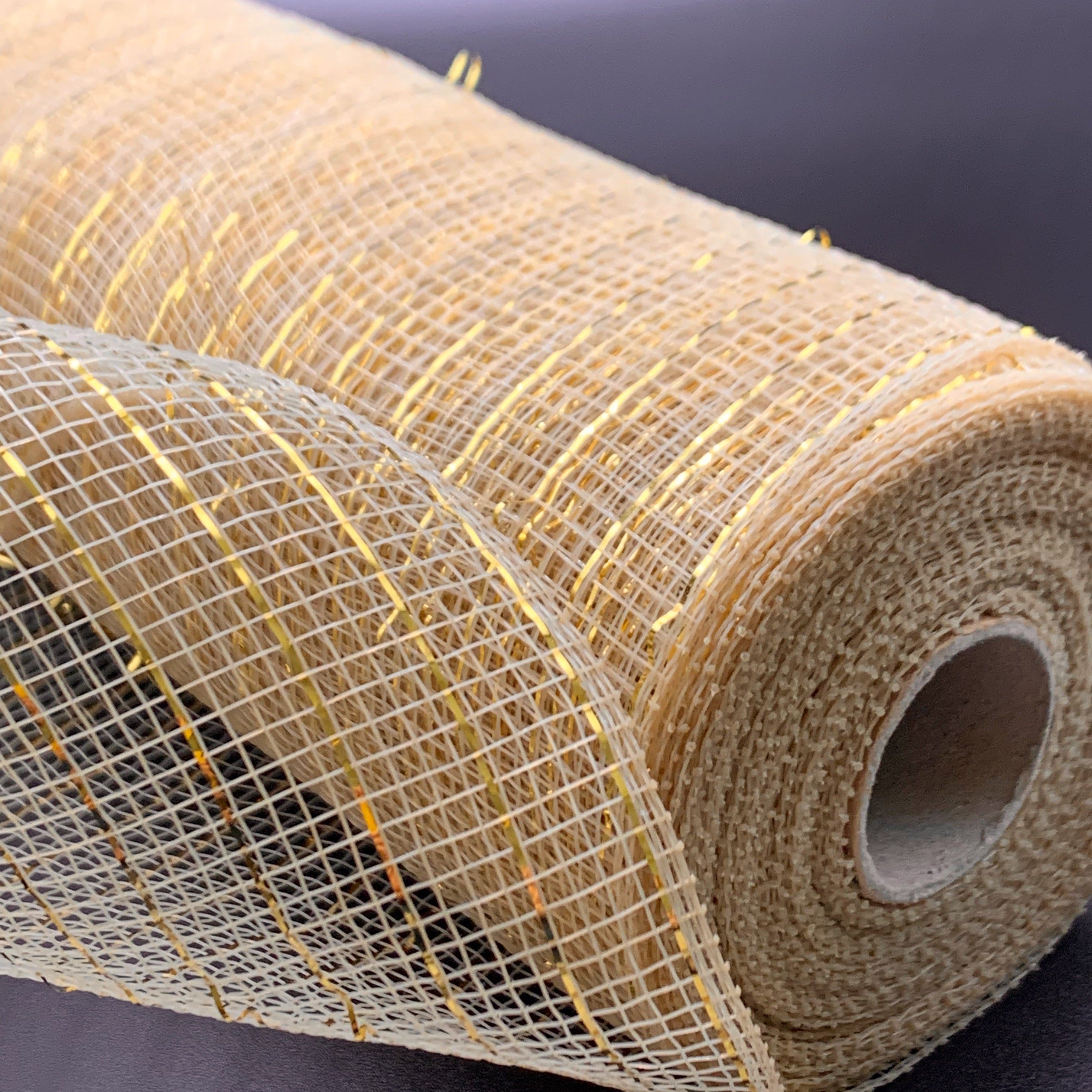 Ribbonly Deco Mesh Gold / 9m / 250mm Deco Mesh Gold Bullion