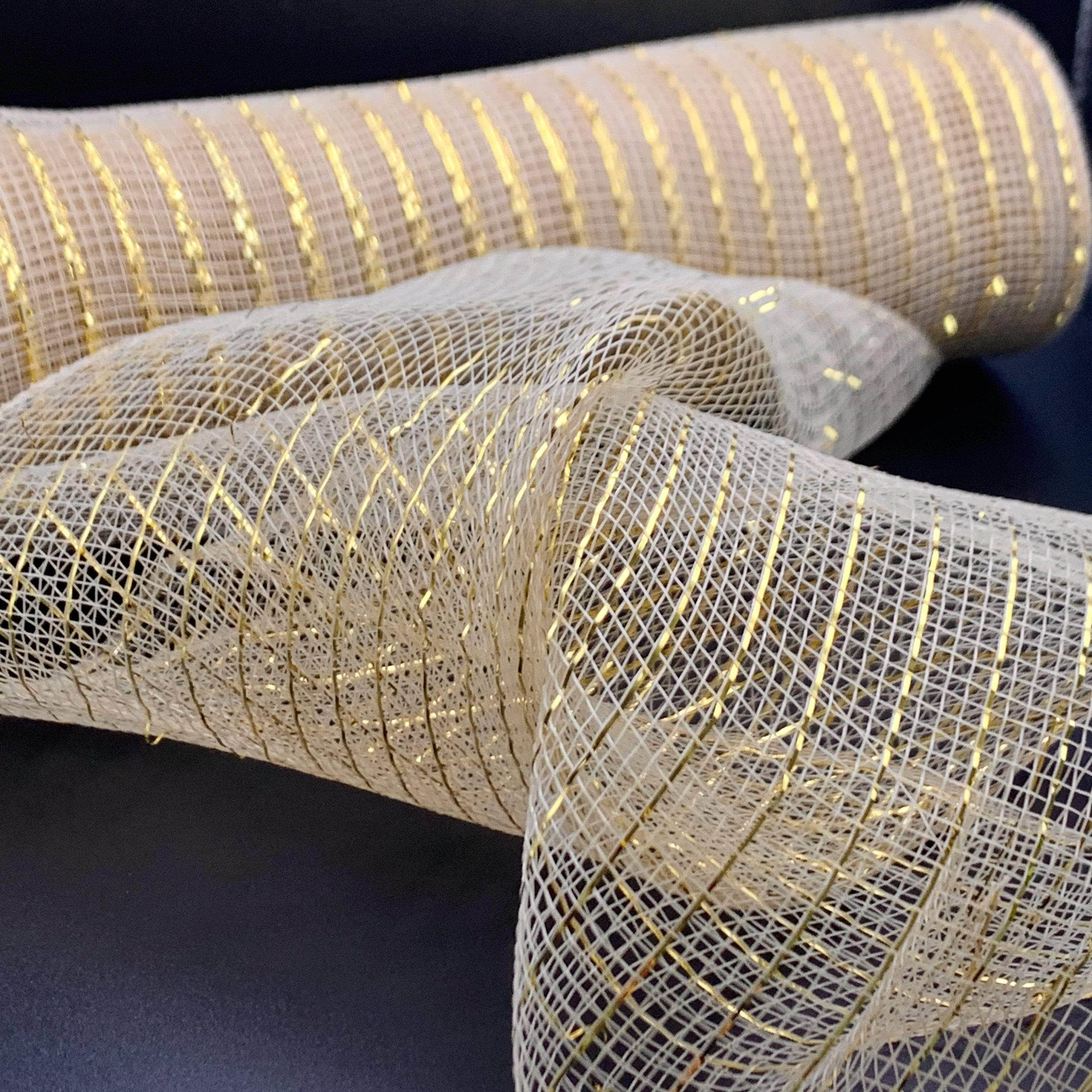 Ribbonly Deco Mesh Gold / 9m / 250mm Deco Mesh Gold Bullion