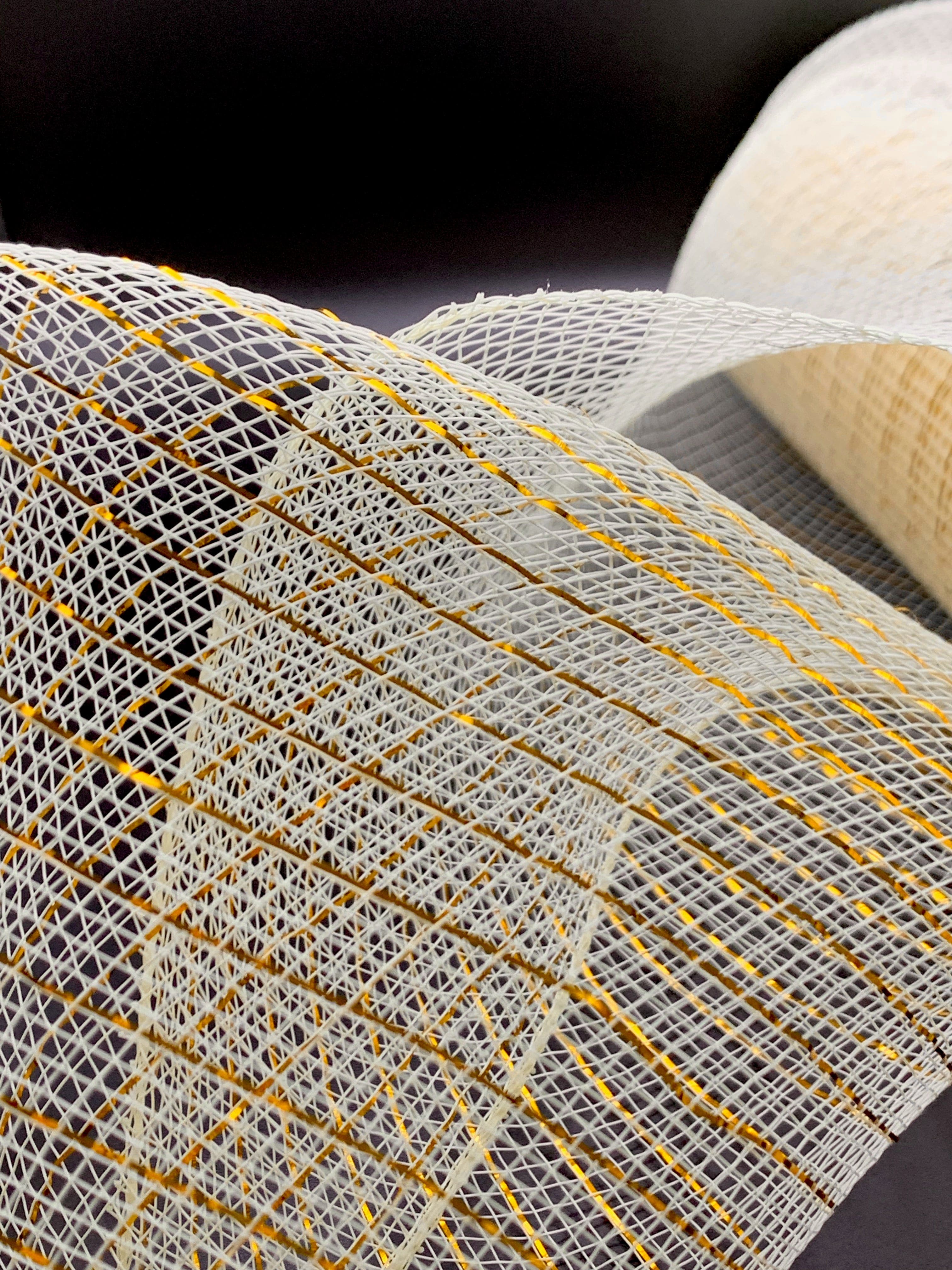 Ribbonly Deco Mesh Cream / 9m / 250mm Deco Mesh Ivory Dazzle