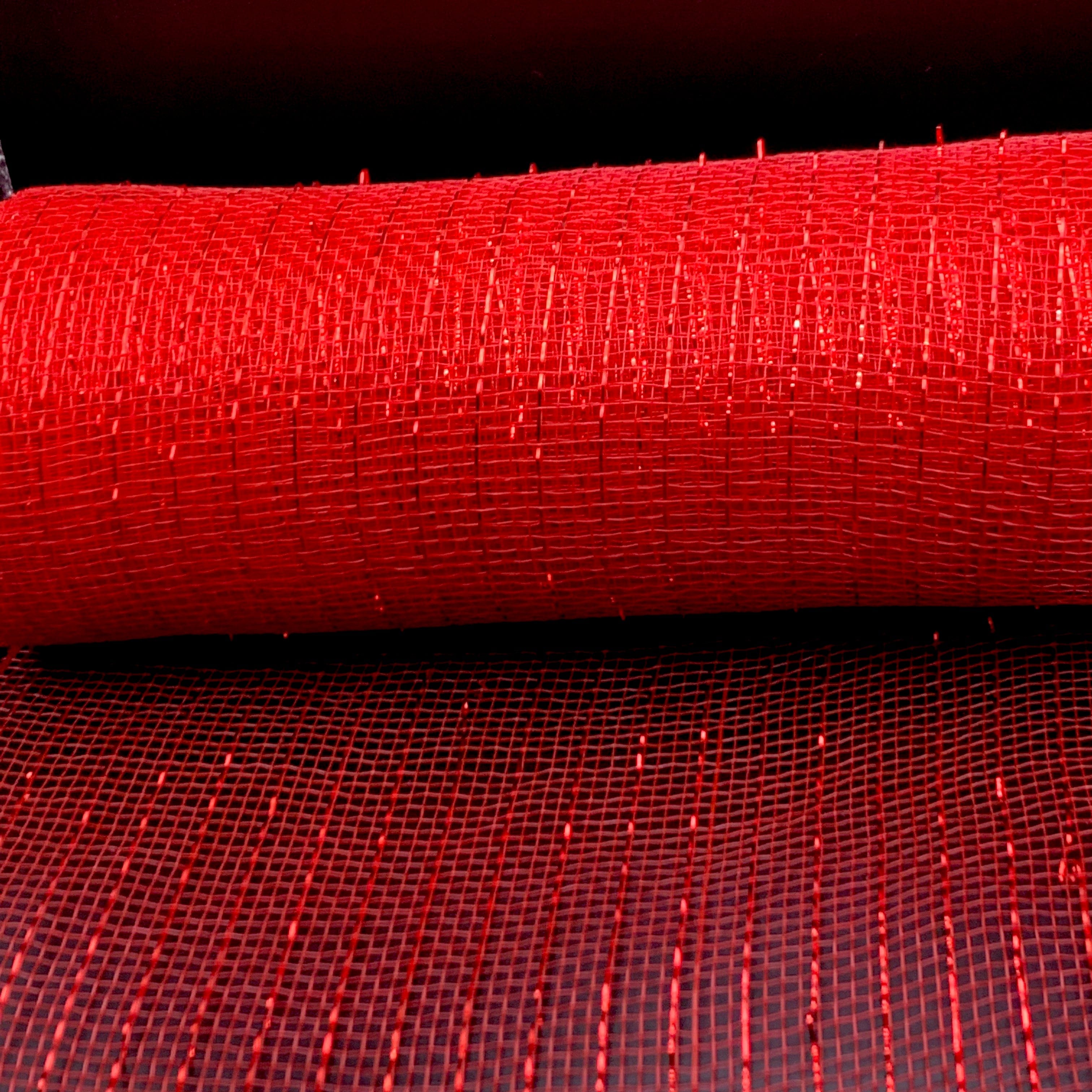 Ribbonly Deco Mesh Red / 9m / 250mm Deco Mesh Red Poinsettia