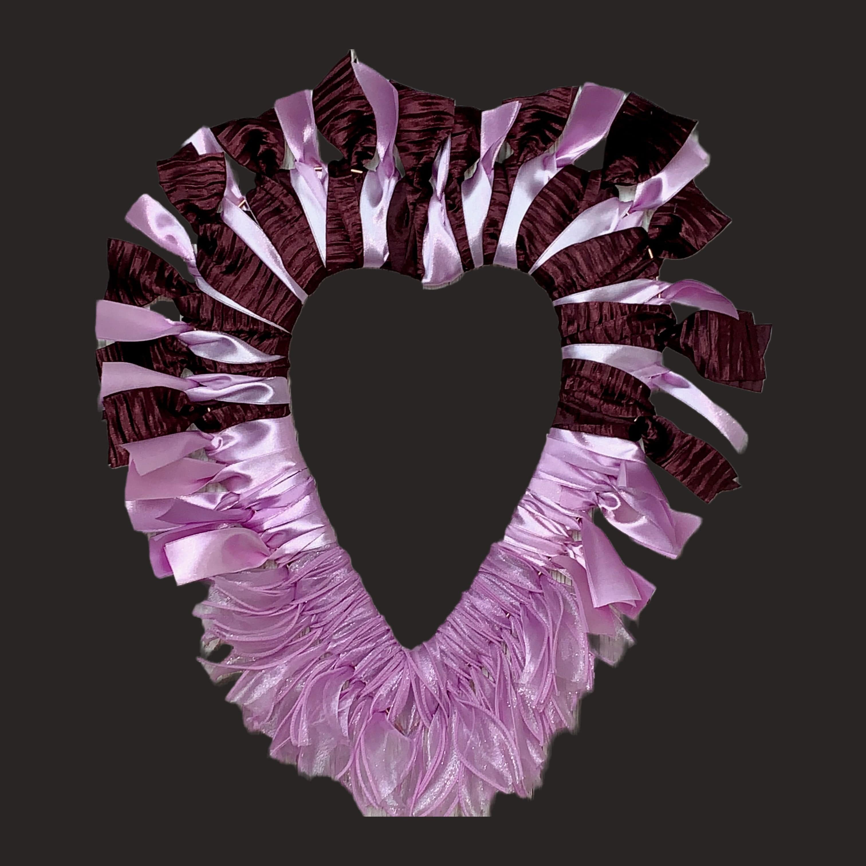 Ribbonly Kits Sugared Lilac Knotted Heart Ribbon Wreath Kit