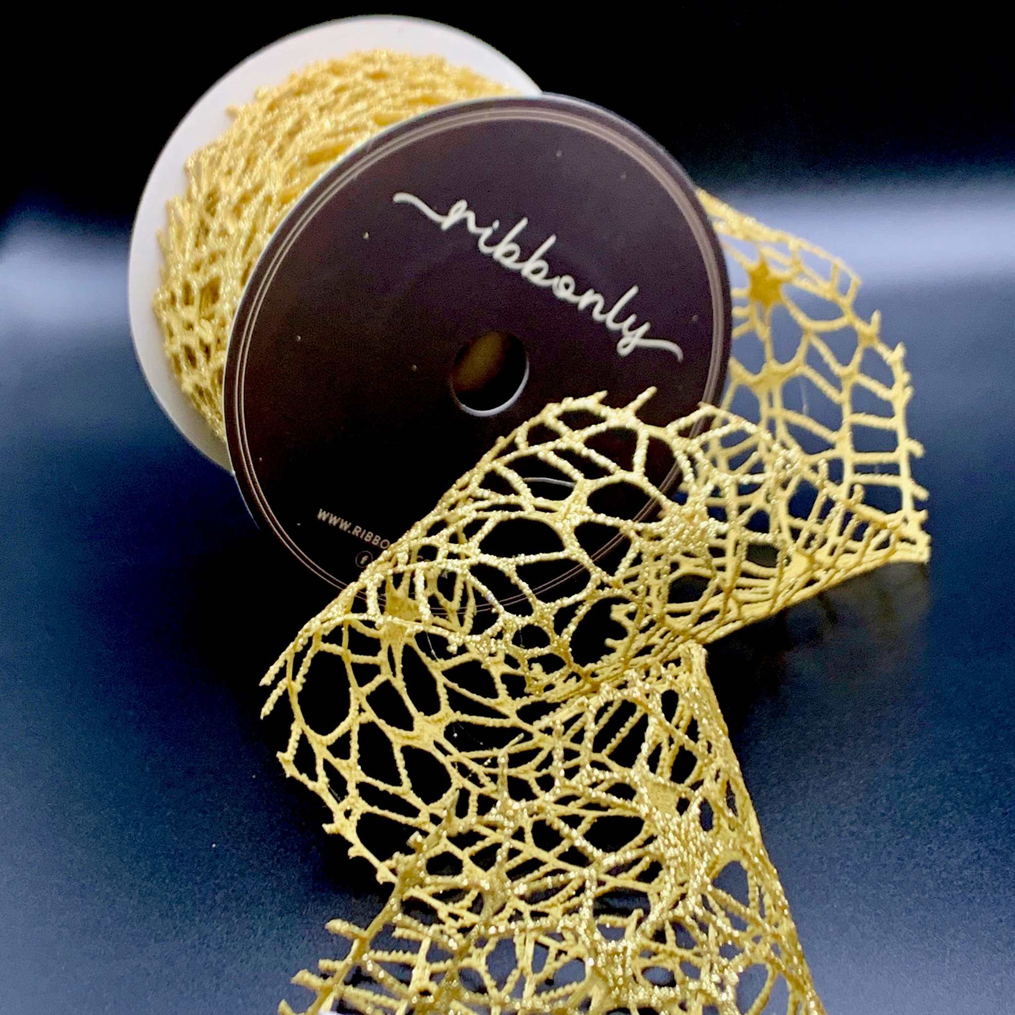 Ribbonly Mesh Gold / 5m / 60mm Gold Dust