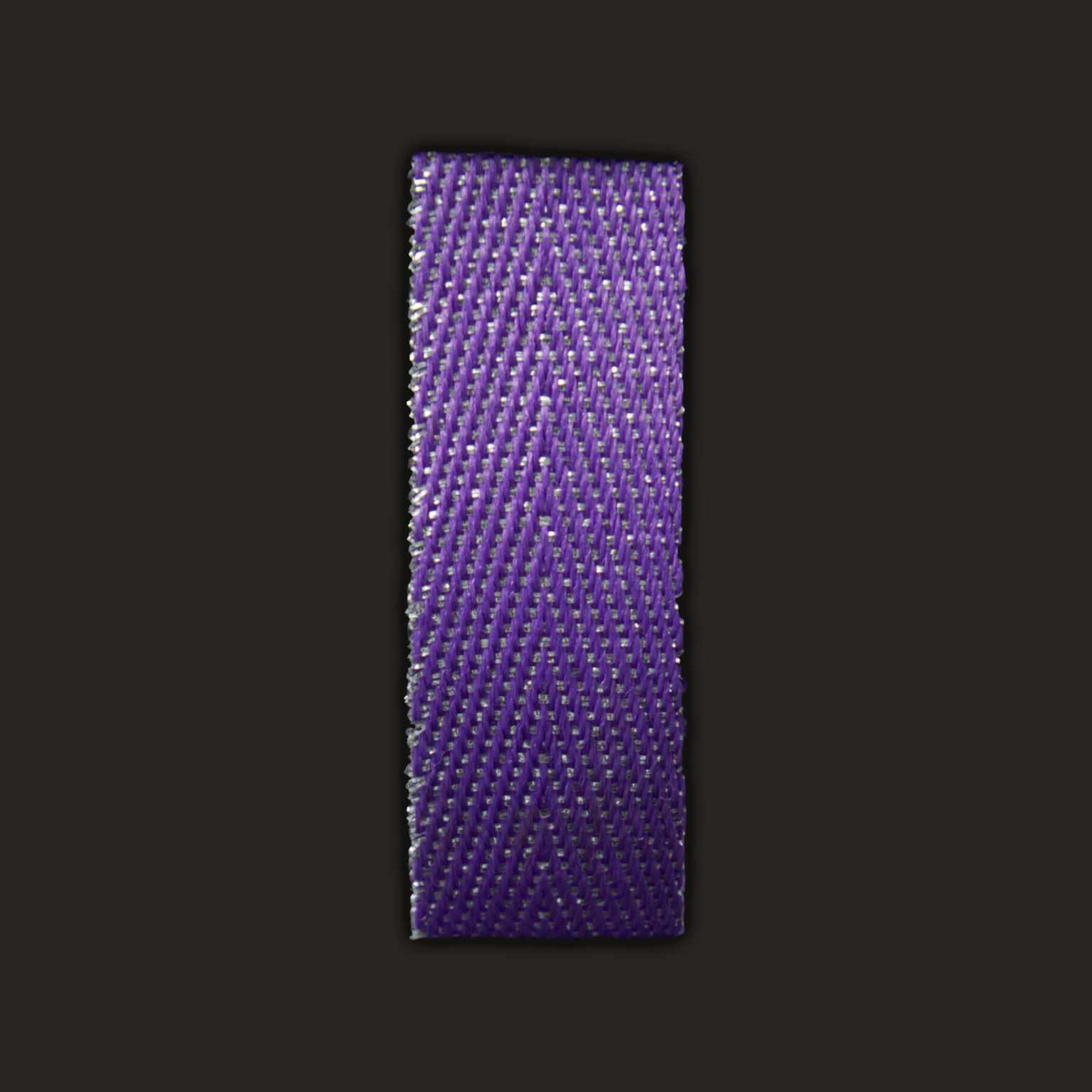 Ribbonly Metallic Purple / 10m / 16mm Silver Thread Herringbone Ribbon Violet