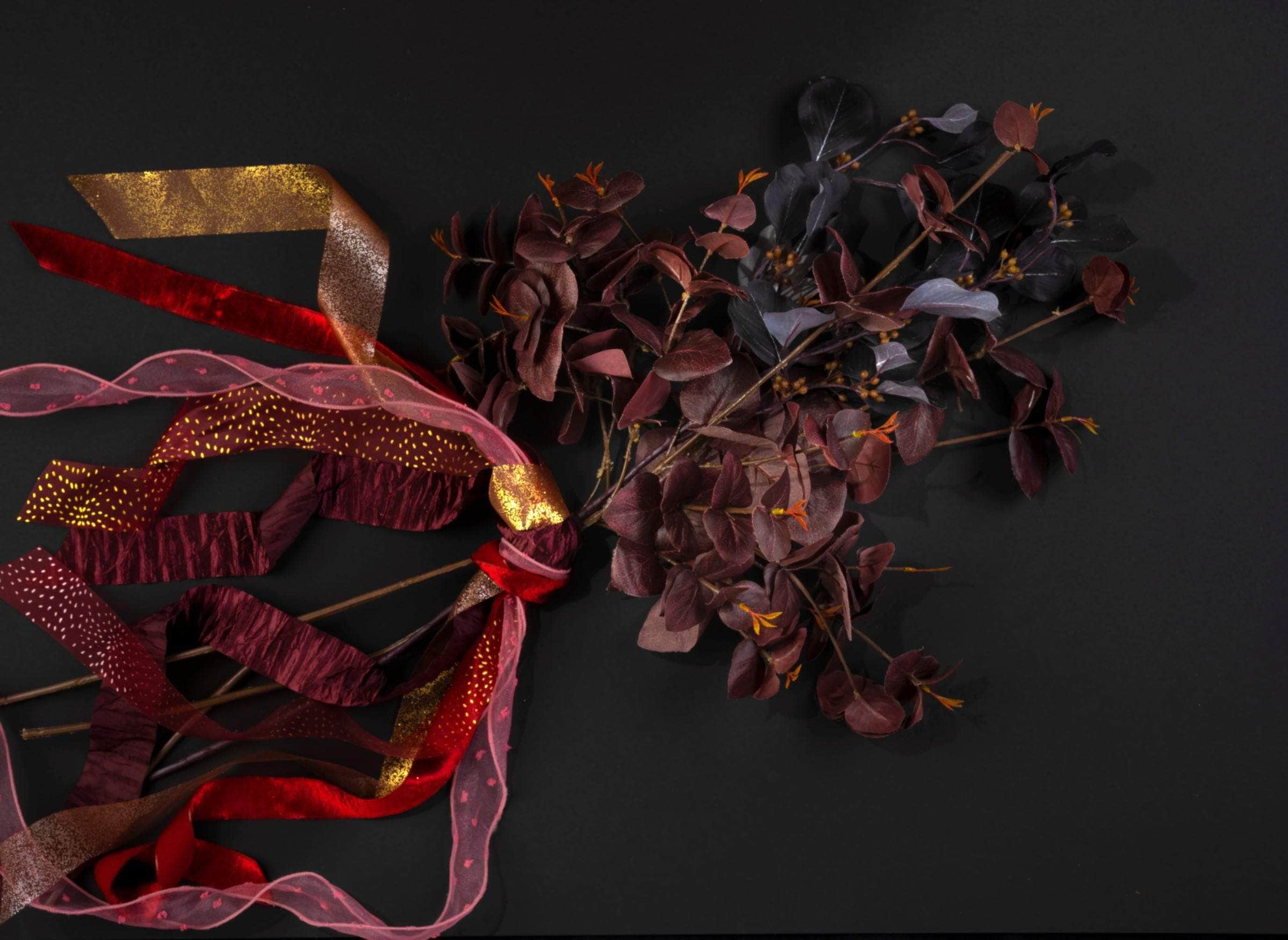 Ribbonly Organza Brown / 10m / 40mm Foil Print Organza Ribbon Earth