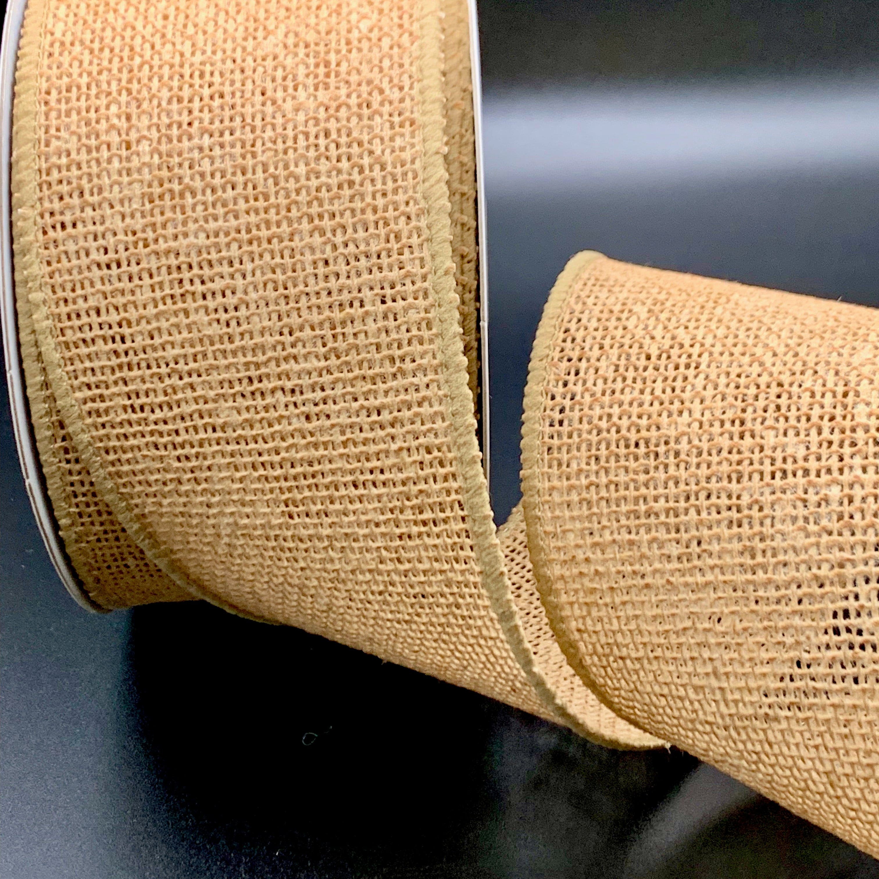 Ribbonly Wired Natural / 10m / 63mm Wired Burlap Ribbon Natural