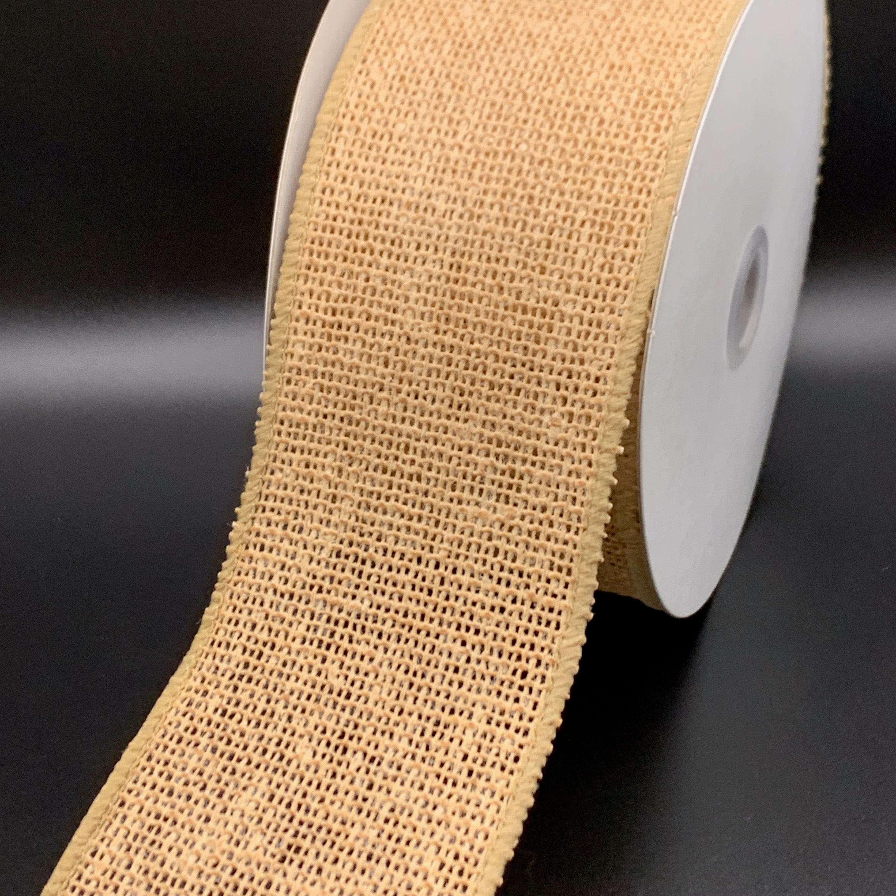 Ribbonly Wired Natural / 10m / 63mm Wired Burlap Ribbon Natural