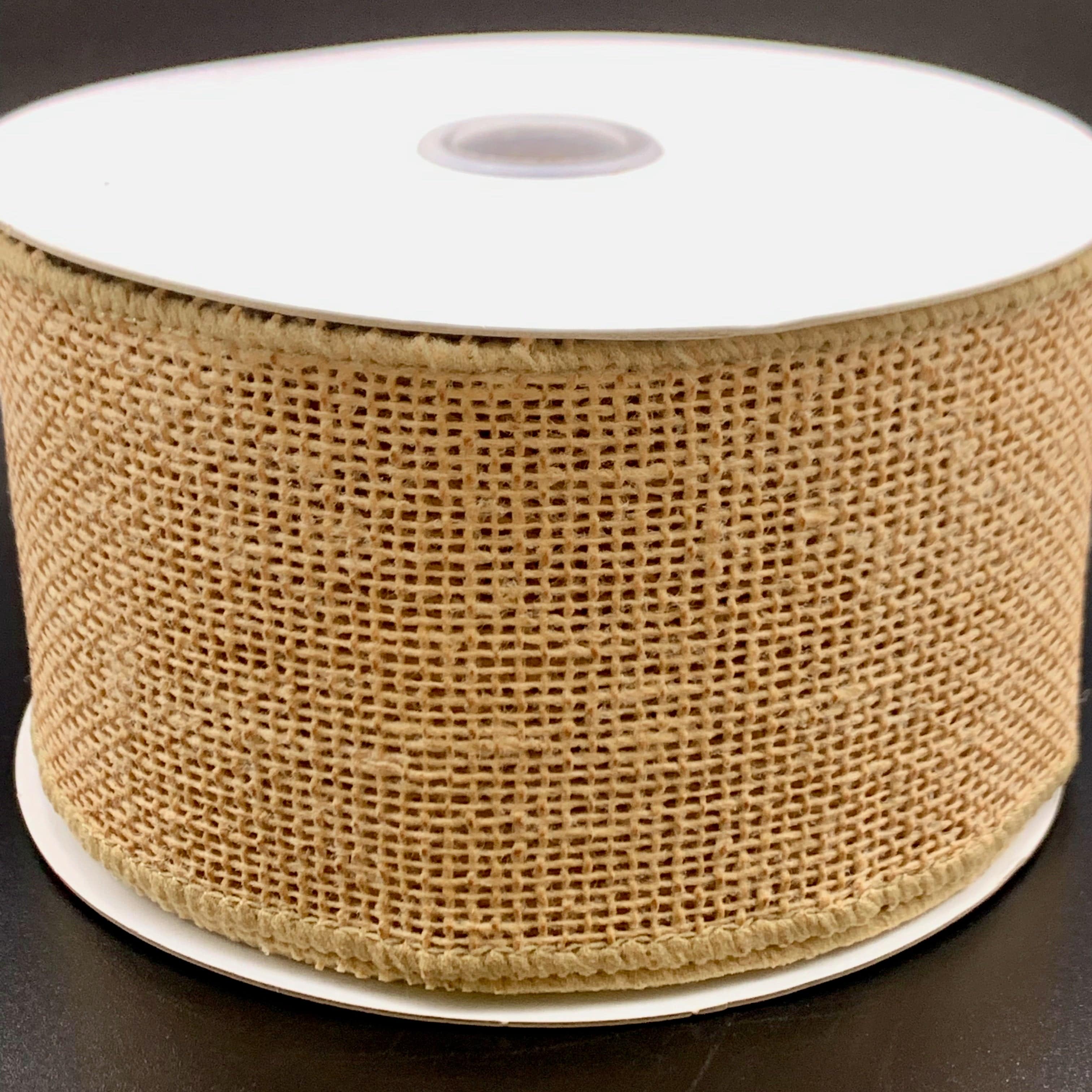 Ribbonly Wired Natural / 10m / 63mm Wired Burlap Ribbon Natural