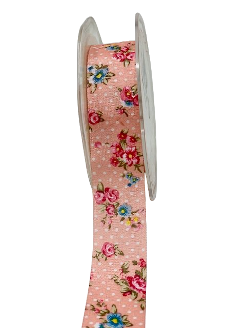 Pink floral polka dot vintage ribbon