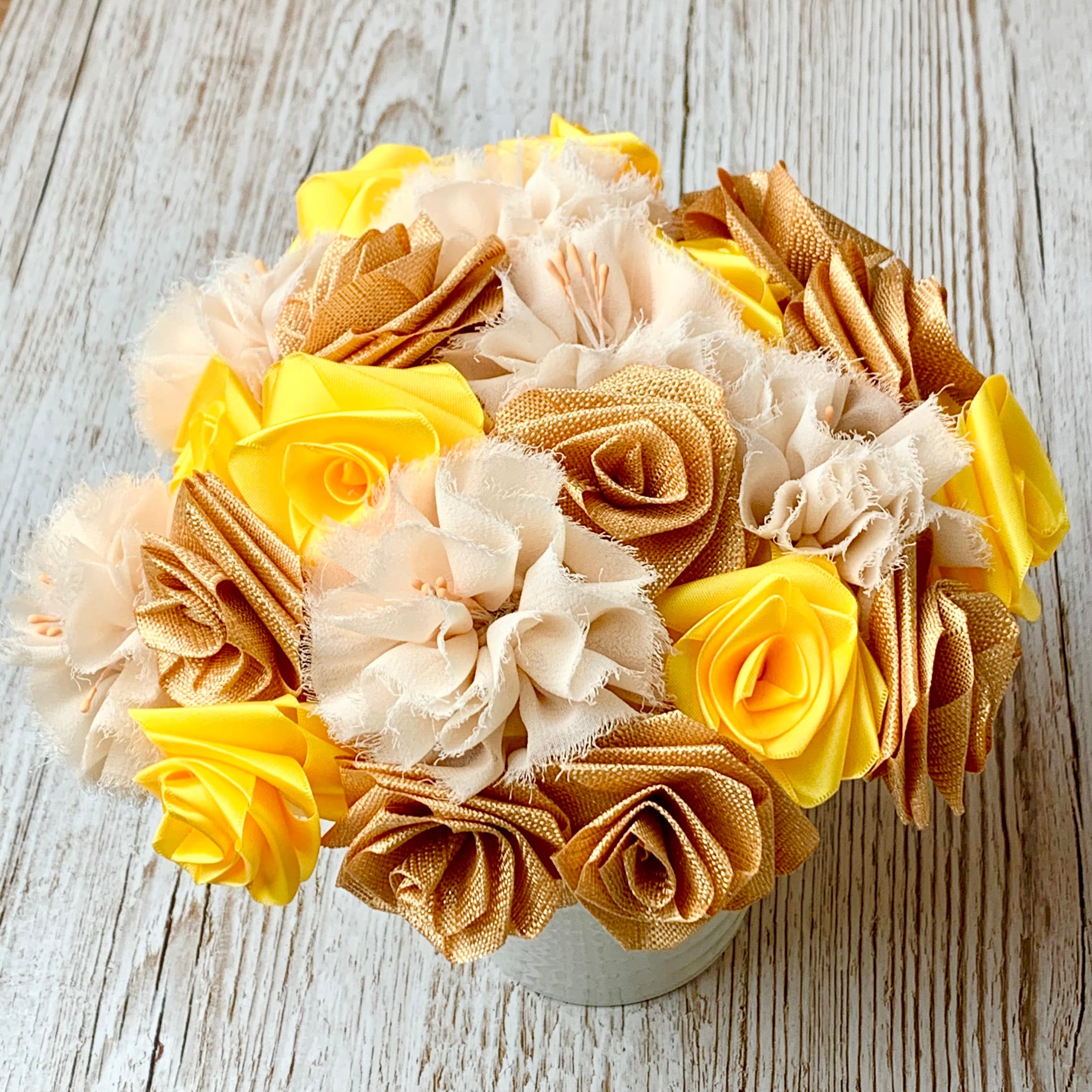Ribbonly Kits Citrine Mixed Flower Bouquet