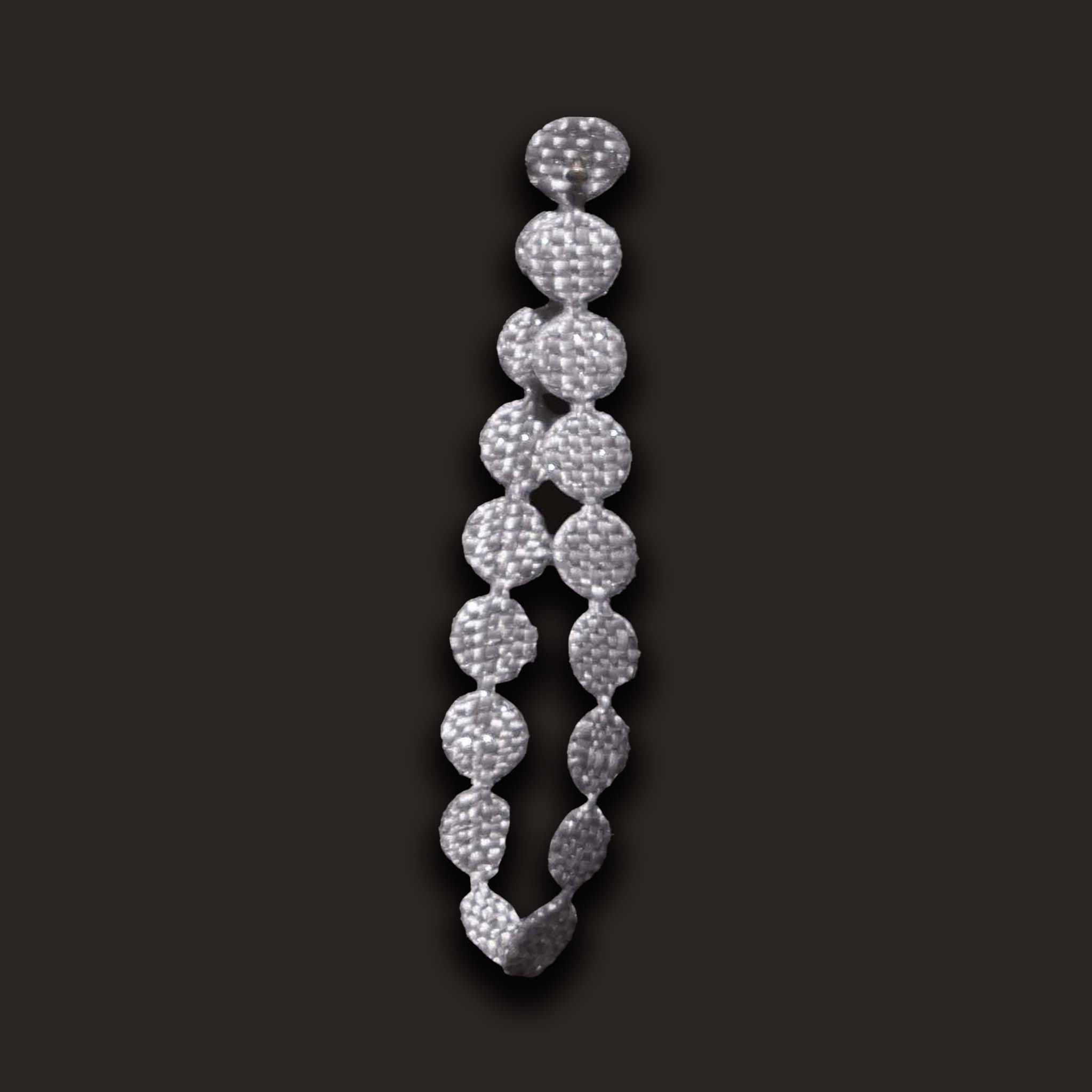 Ribbonly Ornamental Grey / 10m / 3mm String of Pearls Ribbon Sterling