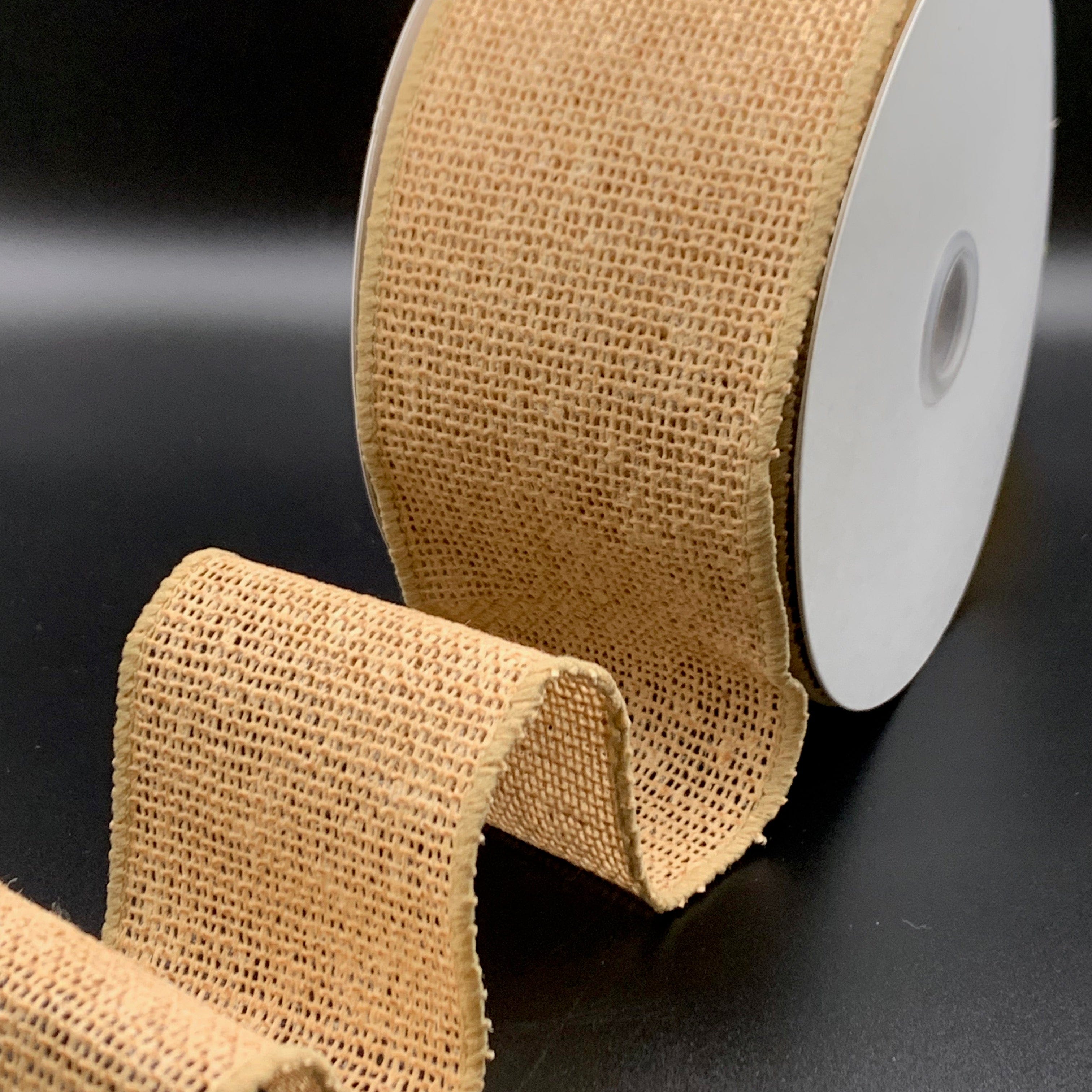 Ribbonly Wired Natural / 10m / 63mm Wired Burlap Ribbon Natural