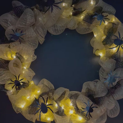 Halloween Deco Mesh Spider Wreath Video